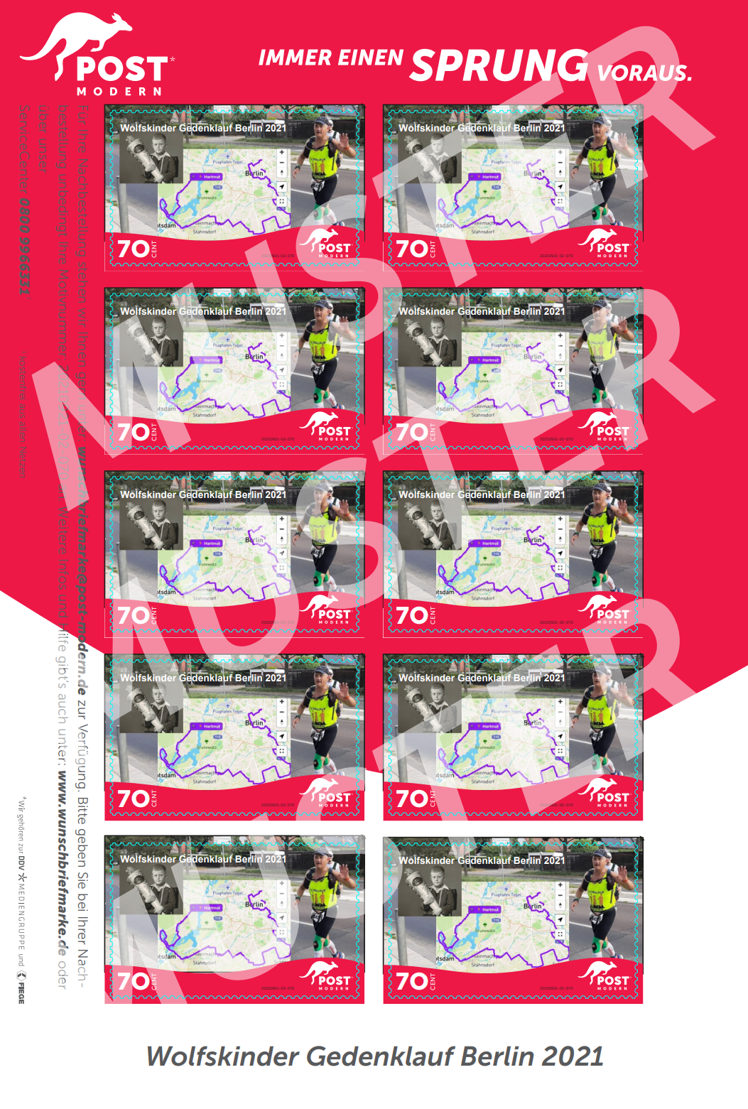 Briefmarke zum Gedenklauf für die Wolfskinder